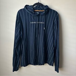 Denim & Flower Ricky Singh Mens Pullover Hoodie Shirt Tomorrow Is A Rumor Size L